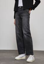 STREET ONE Loose-fit-Jeans, in schwarzer Waschung