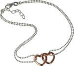 SilberDream Fußkette mit Anhänger SDF0991EX SilberDream Damen Fußkette 25cm, Damen Fußkette Doppel Herz aus 925 Sterling Silber, vergoldet (Roségol