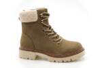 Sonderpostendiscount Damen Boots Khaki gefüttert KA23-226 Bootsschuh