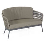 Sonnenpartner - Loungesofa Advokat Aluminium mit Polyrope grau Relaxsofa Garten-Sofa