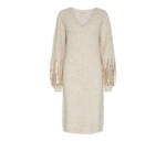 Strickkleid mit Pailletten, beige