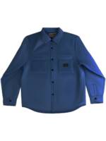 Stüssy logo-patch shirt jacket - Blau