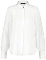 TAIFUN Damen Bluse mit Puffärmeln 66cm Langarm Hemdkragen Viskose, Weiss, 34