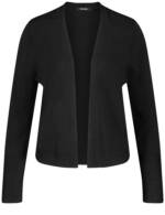 TAIFUN Damen Feine Strickjacke mit Struktur-Details Langarm Viskose, Schwarz, 40