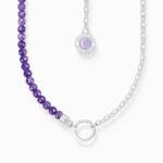 THOMAS SABO Silberkette Member Charm-Kette mit Gliedern und imitiertem Amethyst Silber