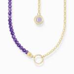 THOMAS SABO Silberkette Member Charm-Kette mit Gliedern und imitiertem Amethyst vergoldet