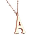 Taffstyle Kette mit Anhänger Damen Halskette Kette Buchstabe Anhänger Rosegold Vergoldet Rotgold A, Rose Gold Modern Letter Alphabet Motiv Geschenke Frauen Geburtstag