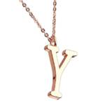 Taffstyle Kette mit Anhänger Damen Halskette Kette Buchstabe Anhänger Roségold Vergoldet Rotgold Y, Rose Gold Modern Letter Schlicht Motiv Geschenke Frauen Geburtstag