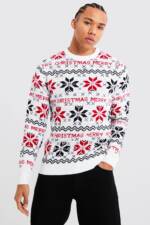 Tall Merry Christmas Pullover - White - L, White