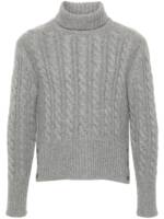 Thom Browne Rollkragenpullover mit Zopfmuster - Grau