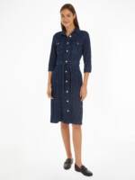 Tommy Hilfiger Jeanskleid "DNM LS MIDI BELTED DRESS CLER", mit Gürtel