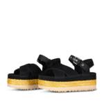 UGG Low-Top Sneaker - Sandalen Aubry mit Nieten & Plateau-Sohle - Gr. 7 - in Schwarz - für Damen