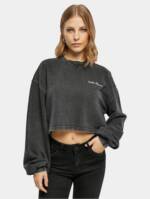 Urban Classics Ladies Cropped Small Embroidery Terry Crewneck Pullover