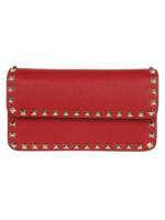 VALENTINO Portemonnaie - Wallet W/Strap Rockstud Platinum Studs - Gr. unisize - in Rot - für Damen