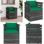 Vidaxl - Gartensessel mit Kissen Kiefernholz - Lounge Sessel - Loungesessel - Home & Living - Grün