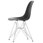 Vitra - Eames Plastic Side Chair DSR RE, verchromt / tiefschwarz (Filzgleiter basic dark)