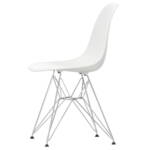 Vitra - Eames Plastic Side Chair DSR, verchromt / weiß (Filzgleiter basic dark)