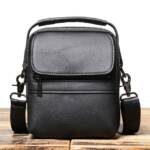 YUBRO-STUDIO Umhängetasche Herren Leder Umhängetasche Schwarz Klein Reisetasche Organizer Kompakt