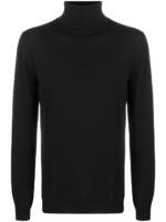 Zanone Rollkragenpullover mit gerippten Details - Schwarz