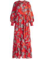 alice + olivia Midikleid mit Blumen-Print - Rot