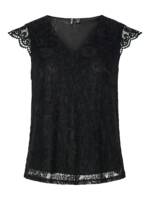 pieces Spitzentop "PCOLLINE SL LACE V-NECK TOP WVN NOOS"