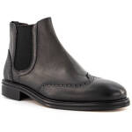 rosso e nero Herren Chelsea Boots schwarz Glattleder