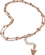 SilberDream Fußkette mit Anhänger SDF2900EX SilberDream Fußketten 23cm+ Silber 925, Damen Fußkette Kugeln aus 925 Sterling Silber, vergoldet (Roségold 333