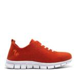 thies Low-Top Sneaker - thies ® PET Sneaker orange vegan aus recycelten - Gr. 38 (EU) - in Rot - für Damen