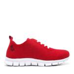 thies Low-Top Sneaker - thies ® PET Sneaker red vegan aus recycelten Fla - Gr. 37 (EU) - in Rot - für Damen