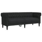 vidaXL Sofa Chesterfield-Sofa 3-Sitzer Schwarz Stoff