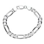 925 Silberarmband: Figaroarmband Silber 8mm