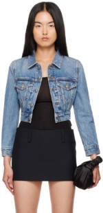 Alexander Wang Blue Shrunken Denim Jacket