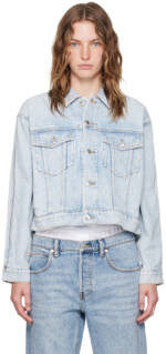 Alexander Wang Blue Zipped Sleeve Denim Jacket