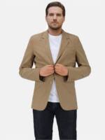 Allthemen Sakko Herren Baumwolle Jackett Sportlich Slim Fit Freizeit Blazer