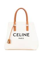 Céline Pre-Owned 2019 kleine Horizontal Cabas Tote Bag aus Canvas mit Logo-Print - Weiß