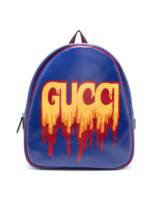 Gucci Kids Rucksack mit Logo-Print - Blau