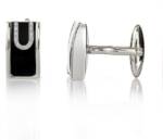 Karisma Manschettenknöpfe Karisma Herren Manschettenknöpfe Edelstahl 316L - Schwarz Epoxy beschichtet Weisse Kirstallsteine hochpoliert - CLH004 - Breite
