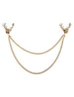 Kostümzubehör Broschen-Charivari mit Hirschköpfen gold Größe: