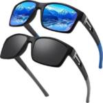 LuxusKollektion Sonnenbrille Sonnenbrille Herren Polarisiert UV400 Sportbrille 2er Set Schwarz