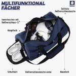 LuxusKollektion Sporttasche Sporttasche Damen Herren 25L Reisetasche Duffel Bag Navy Blau