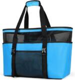 LuxusKollektion XL-Strandtasche Strandtasche XXL Damen Wasserdicht Mesh Beach Bag Blau