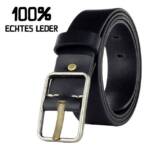 Manza Ledergürtel Gürtel Ledergürtel 3,5cm breit Echt Leder Jeansgürtel Unisex Kürzbar