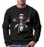 Neverless Sweatshirt Sweatshirt Herren Weihnachten Bad Santa Biker Motorrad Aufdruck Print