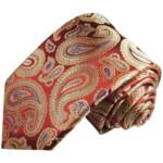 Paul Malone Krawatte Elegante Seidenkrawatte Herren Schlips paisley brokat 100% Seide Schmal (6cm), rot beige blau 2066