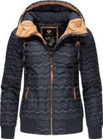 Ragwear Outdoorjacke "Druna Zig Zag Winter", mit Kapuze, sportliche Winterjacke mit Kapuze und Print