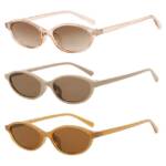 Refttenw Sonnenbrille UV400 UV-Schutz sonnenbrille damen,Retro Oval Sonnenbrillen,3 Stück