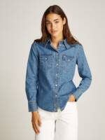 Tommy Jeans Jeansbluse "REGULAR WESTERN SHIRT", mit Logostickerei