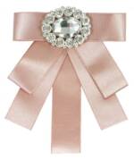 Trachtenland Brosche Brosche Barock Schleife mit ovalem Schmuckstein -