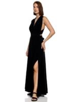 Worldclassca Abendkleid Worldclassca Abendkleid Partykleid Lang mit Schlitz Sommerkleid Maxikleid Cocktailkleid Wickelkleid Elegant Schulterfrei Ärmellos