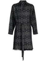 Yohji Yamamoto Trenchcoat mit grafischem Print - Schwarz